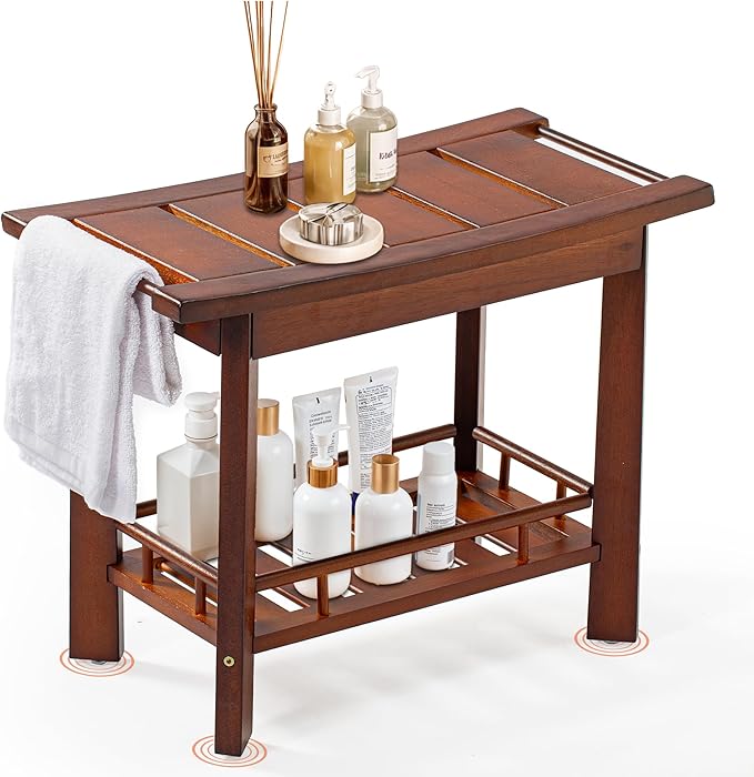21" Teak Shower Bench for Inside – Luxury Spa-Style Comfort, FSC Certified by Unknown