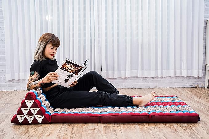 Leewadee 3-Fold Mat XXL with Triangle Cushion – Firm TV Pillow, Foldable by Leewadee