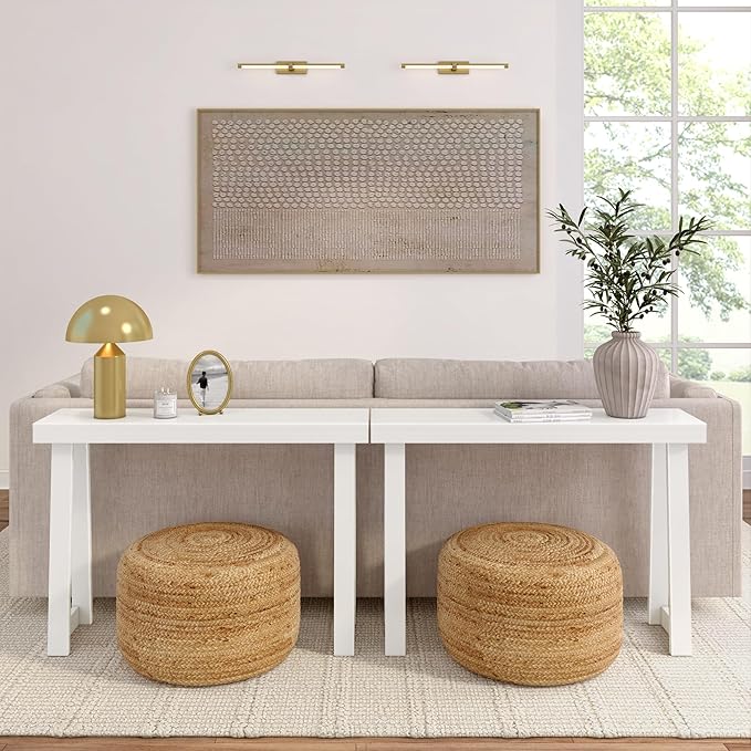 Plank+Beam Solid Wood Console Table, 46.25 Inch, Sofa Table, Narrow Entryway - Image 9