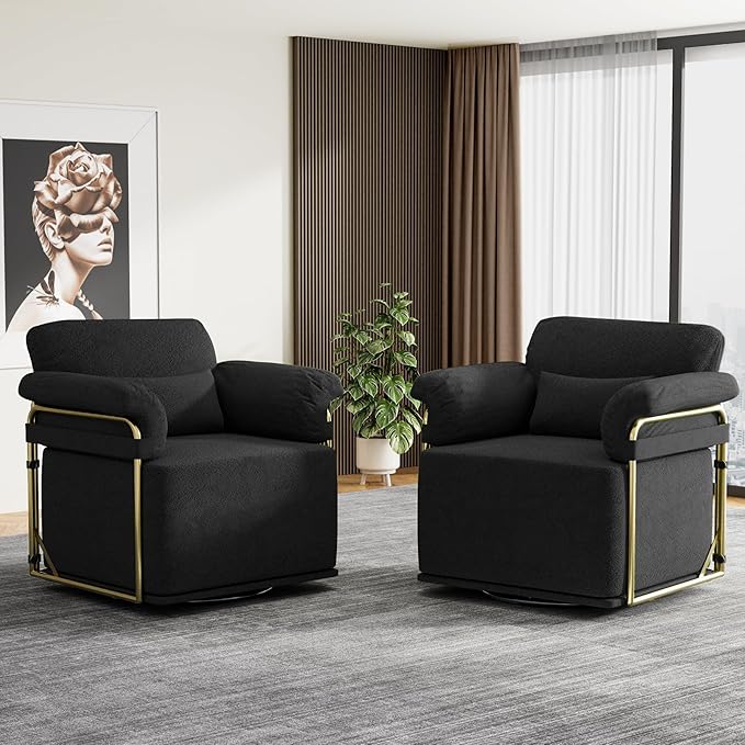 KEIKI Modern Comfy Swivel Accent Reading Chair - Image 3
