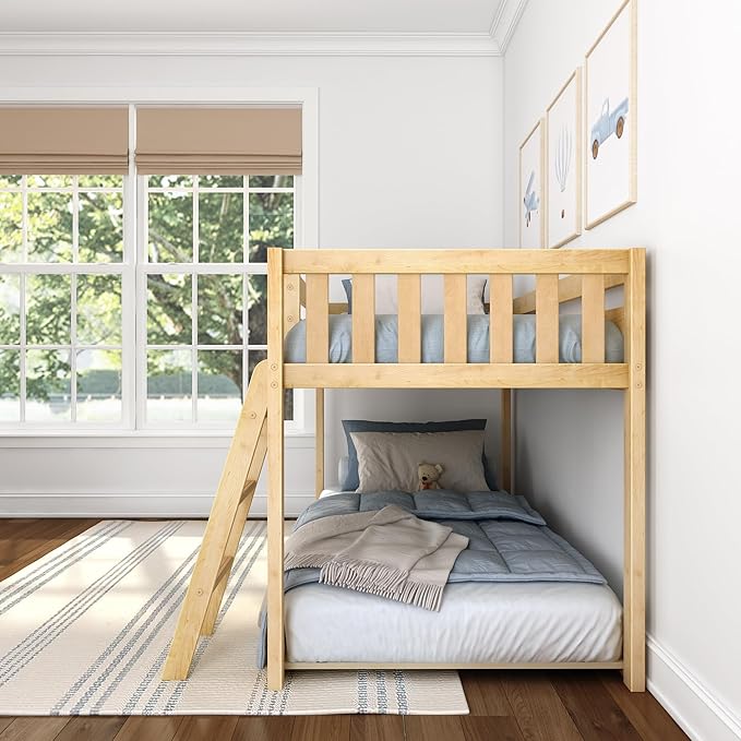 Max & Lily Fundamental Twin Low Bunk Bed, Kids Solid Wood Modern Bed Frame - Image 8