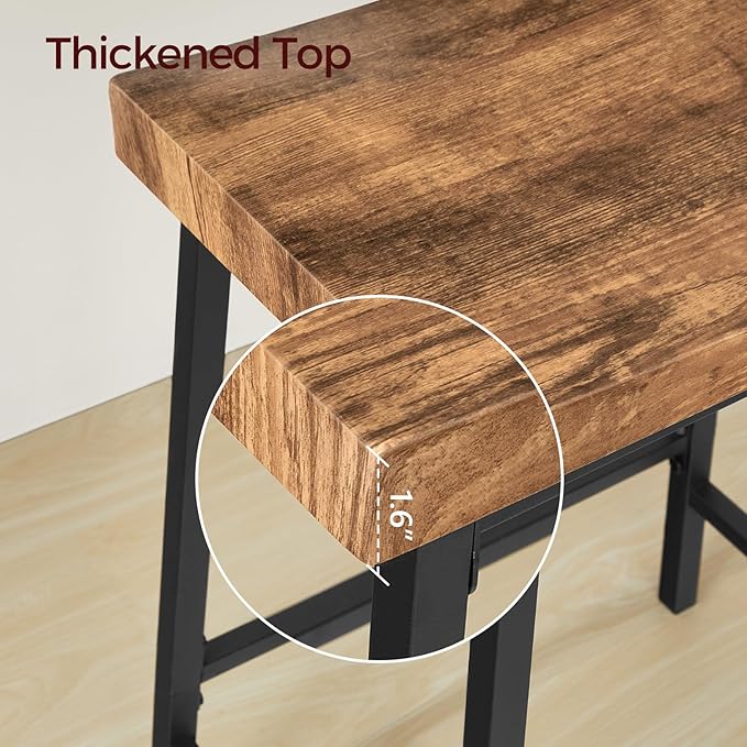 Bar Stools, Counter Height Bar Stools Set of 2, 23.7 Inch Saddle Stools - Image 8