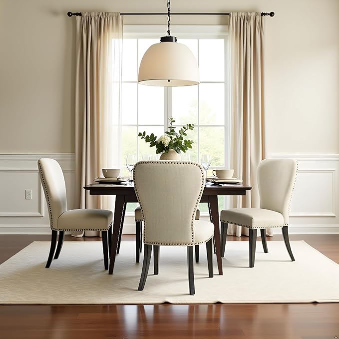 Alaterre Furniture Savoy Upholstered Dining Chairs – Set of 2 Parsons Style - Image 5