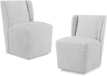 Upholstered Dining Chair with Casters Wingback Modern Side Armless Deskchair by Kislot