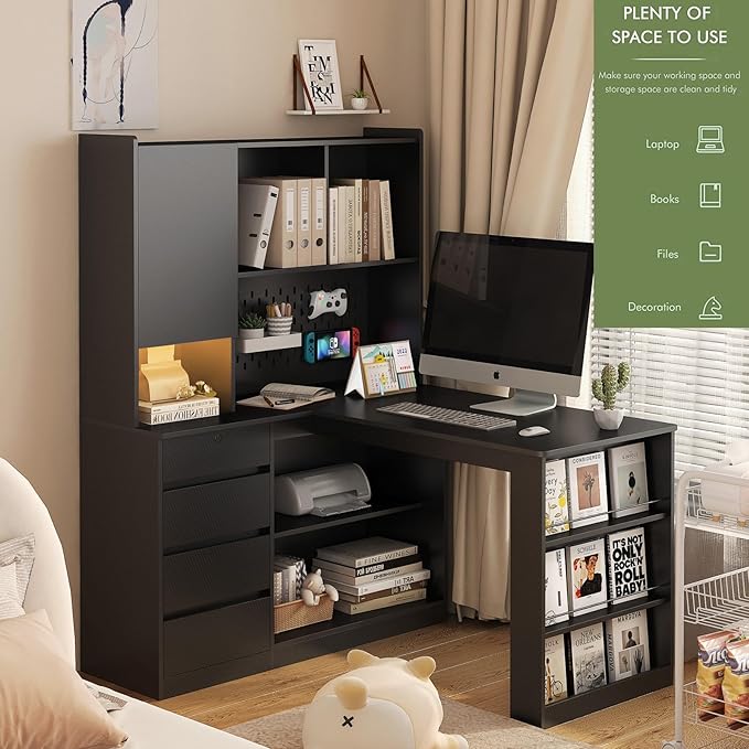 KEIKI L Shaped Home Office Desks - Image 7