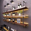 70.8in Large Wine Rack with LED Light Solid Wood Wall Mounted Wine Rack by Dawselod