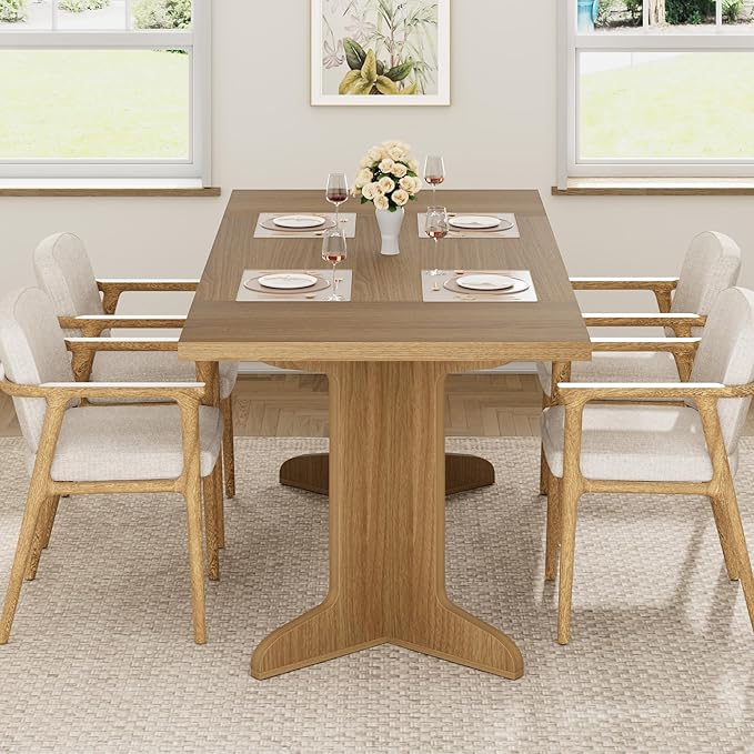 71" Dining Table for 6 to 8 People, Modern Dinner Table - Image 4