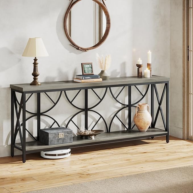 70.9-Inch Extra Long Sofa Table, Narrow Console Table Behind Couch - Image 3