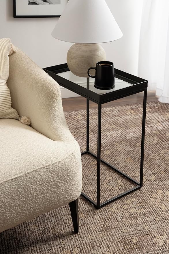 Kate and Laurel Lonsdale Modern Glass Narrow End Table; 18 x 12 x 24; Clear - Image 2
