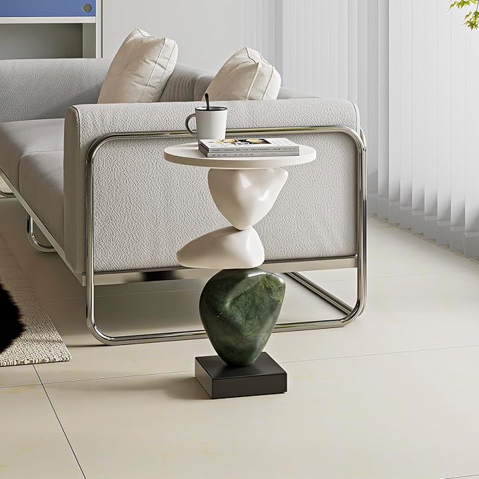 Luxury Coffee Table, Marble Style Side Table - Image 4