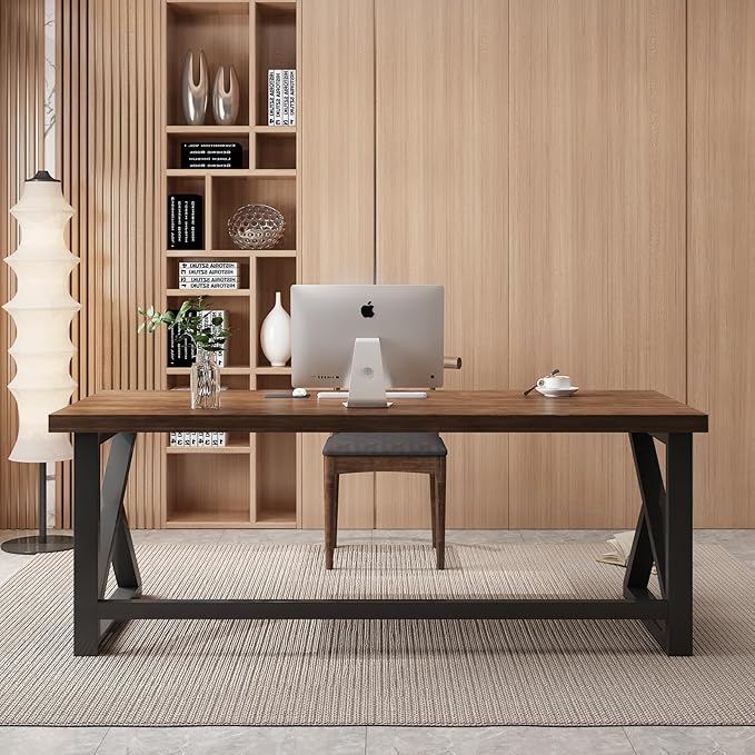 Solid Wood Computer Desk 55-inch Large Office Desk Home Simple Modern Long Desk - Image 3