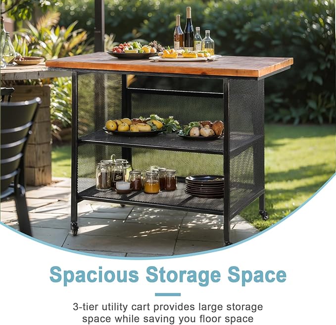 Rustic 3-Tiered Serving Cart - Image 3