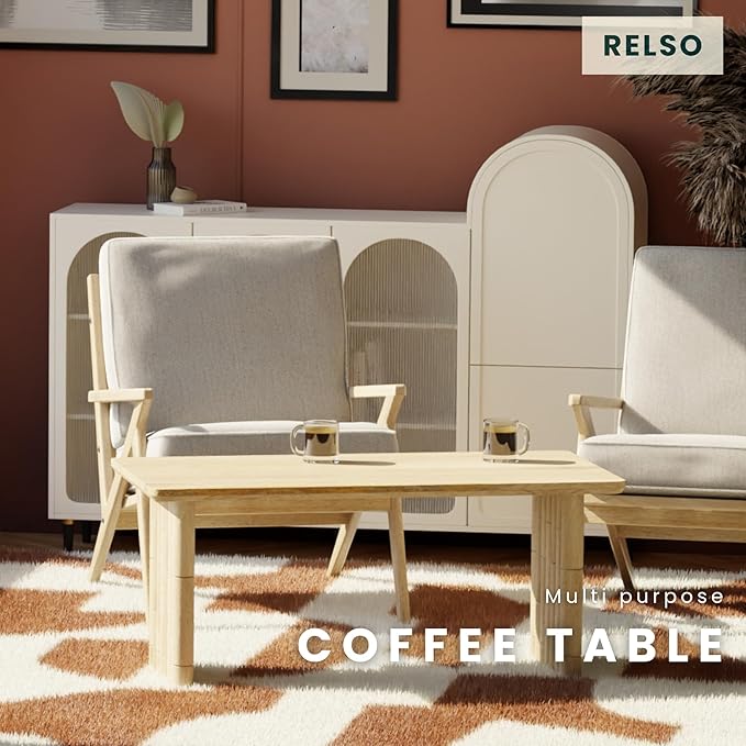 Bambos Coffee Table | Sold Mango Wood Center Table - Image 7