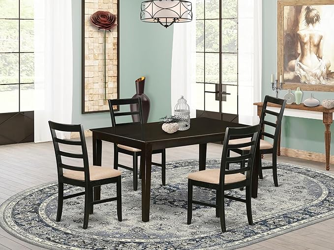 East West Furniture CAPF5-CAP-C 5 Piece Dining Room Furniture Set Includes a - Image 2