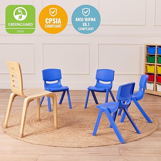 ECR4Kids 12in Plastic School Stack Chair, Classroom Furniture - Image 7