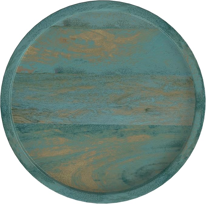SIMPLIHOME Dayton Solid Mango Wood 13 inch Wide Round Contemporary Wooden - Image 4