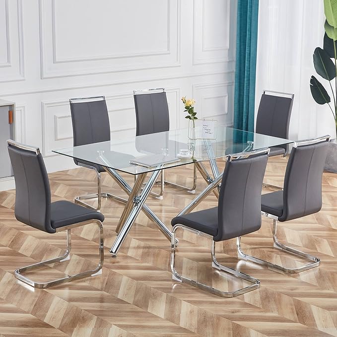 Dining Chairs Set, Kitchen Modern Metal Chairs - Image 2
