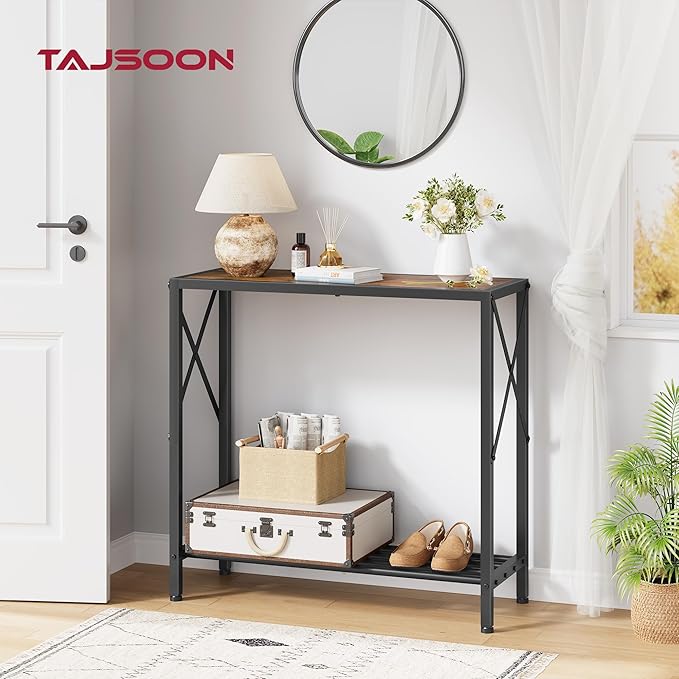 Tajsoon Console Table, 2 Tier Small Hallway Table, Narrow Sofa Table - Image 4