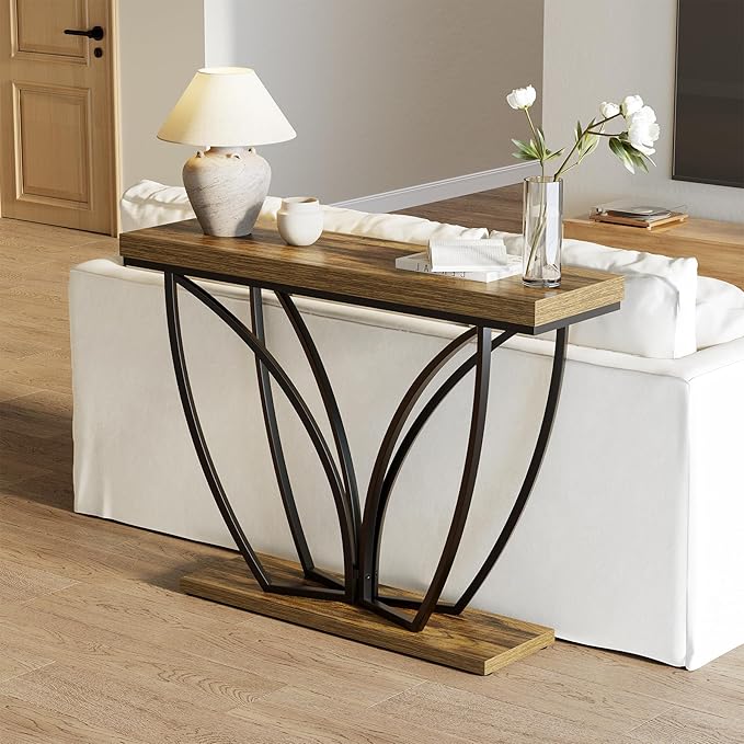 LITTLE TREE Sofa Table, 41.3 Inch Industrial Behind Couch Furniture, Narrow - Image 4