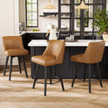Counter Height Bar Stools Set of 3, Modern Swivel Barstools by ErdoruLiving