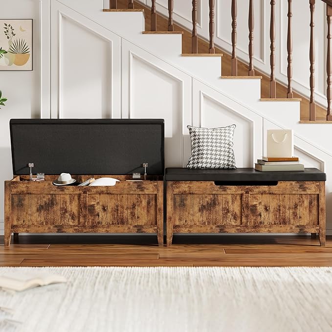 GAOMON Storage Bench, 39.4” Wooden Chest Storage Box - Image 2