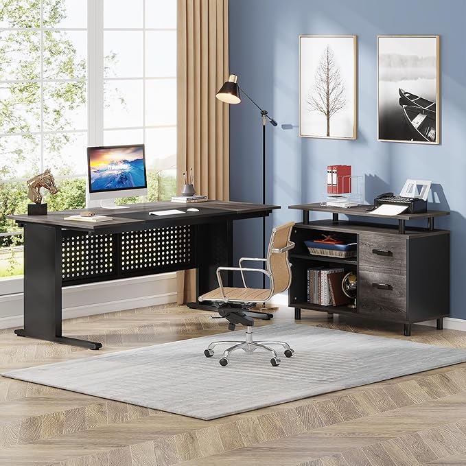 Tribesigns 63 Inch Executive Desk - Image 4