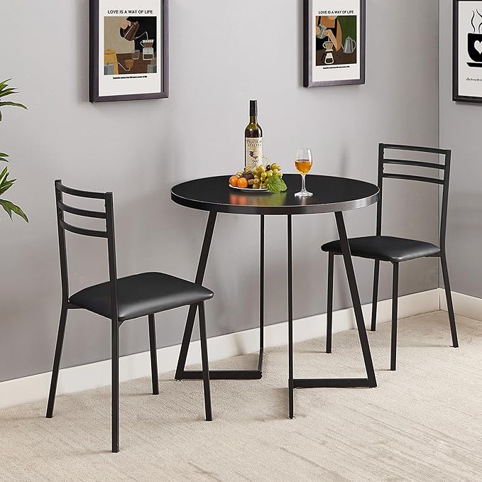 VECELO Small Round Dining Table Set - Image 2