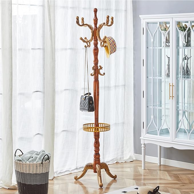 Solid Wood Coat Rack Freestanding, Coat Hanger Stand - Image 4