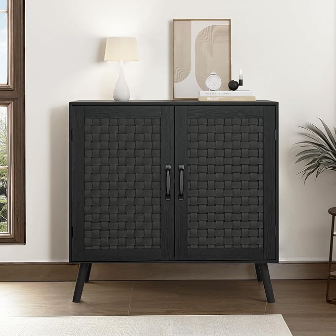 Smuxee Black Sideboard, Freestanding Buffet Cabinet - Image 8