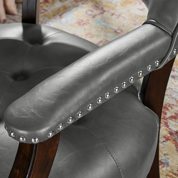 LEEMTORIG Dining Chairs with Casters and Arms, Rolling Dining Chairs with Wheels - Image 8