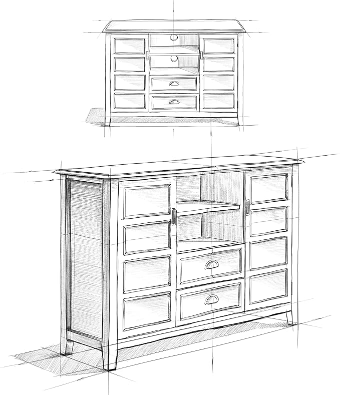SIMPLIHOME Burlington SOLID WOOD 54 inch Wide Transitional TV Media Stand in - Image 13