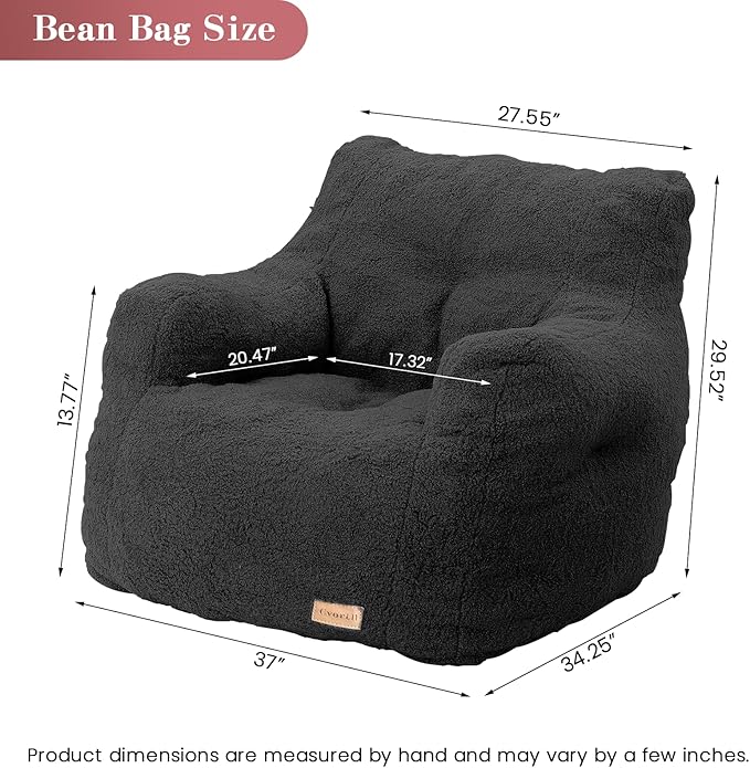 Bean Bag Chair with Filler, Bean Bag Sofa with Tufted Soft Stuffed Filling - Image 2