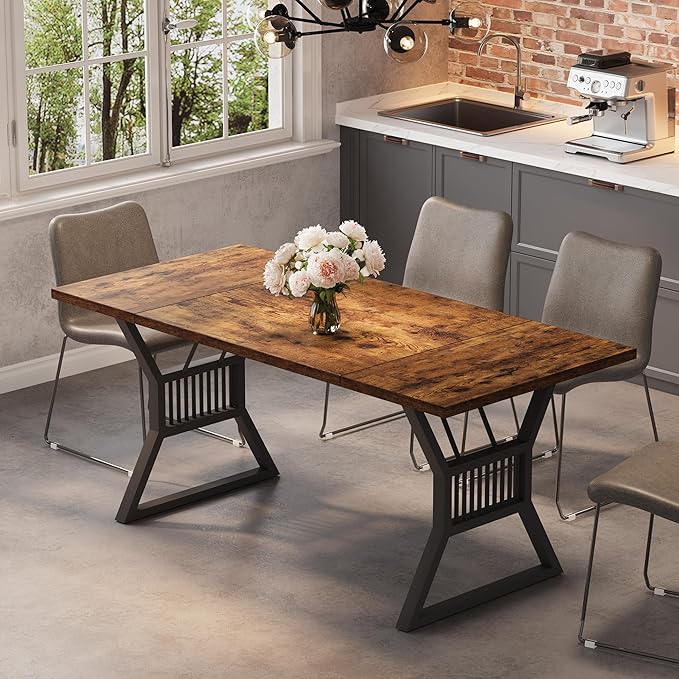 GarveeHome 70.8 Inch Dining Table 4-6 Person, Kitchen Table - Image 9