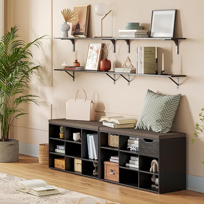 DINZI LVJ Shoe Bench, Entryway Storage Bench - Image 2
