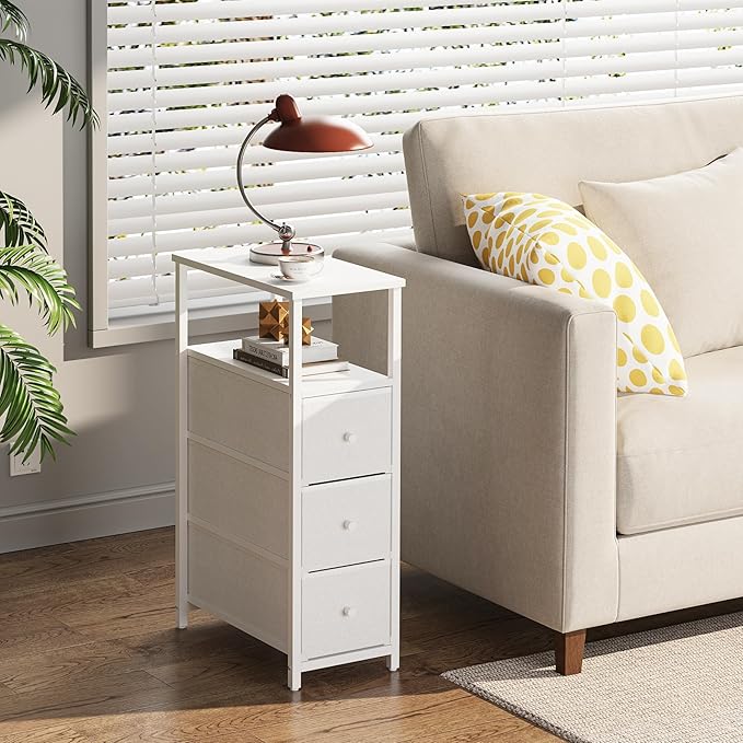 TUTOTAK Narrow Night Stand, Slim End Table, Tall Side Table - Image 5