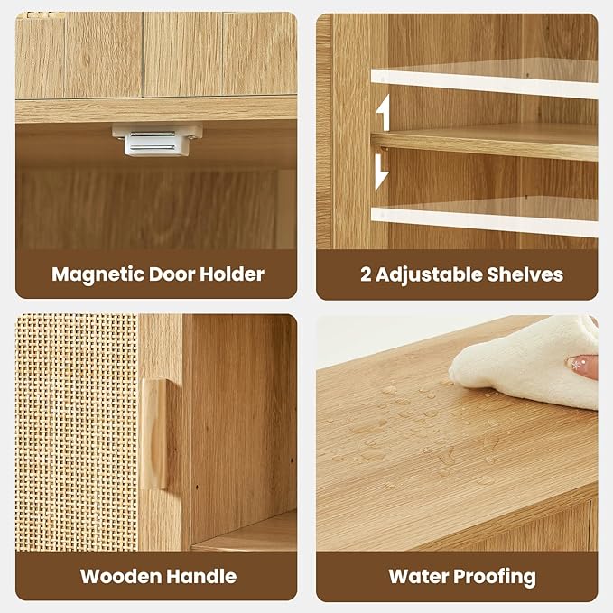 Iwell Rattan Storage Cabinet - Image 6