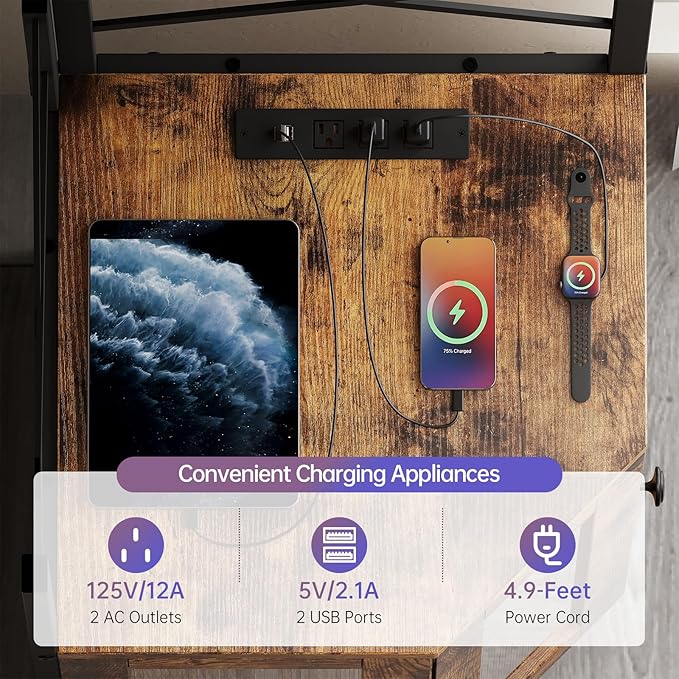 Corner Bar Cabinet with Power Outlet, 5-Tier Corner Wine Cabinet with Led Strip - Image 8