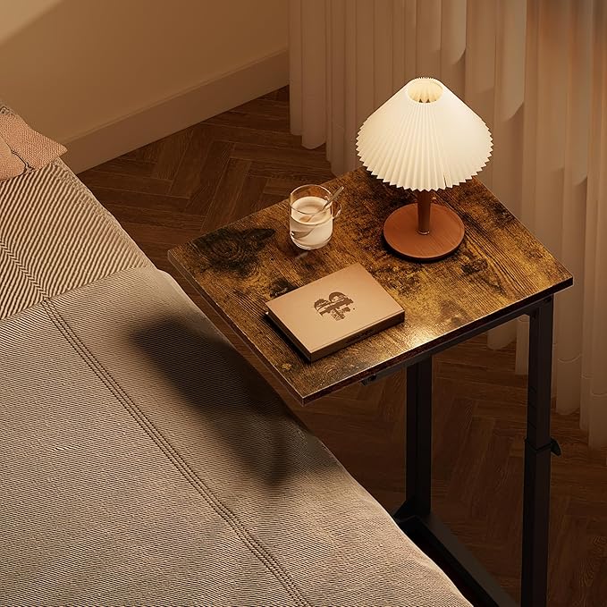 Vagusicc C Shaped End Table, Sofa Table That Slide Under, C Table End Table TV - Image 5