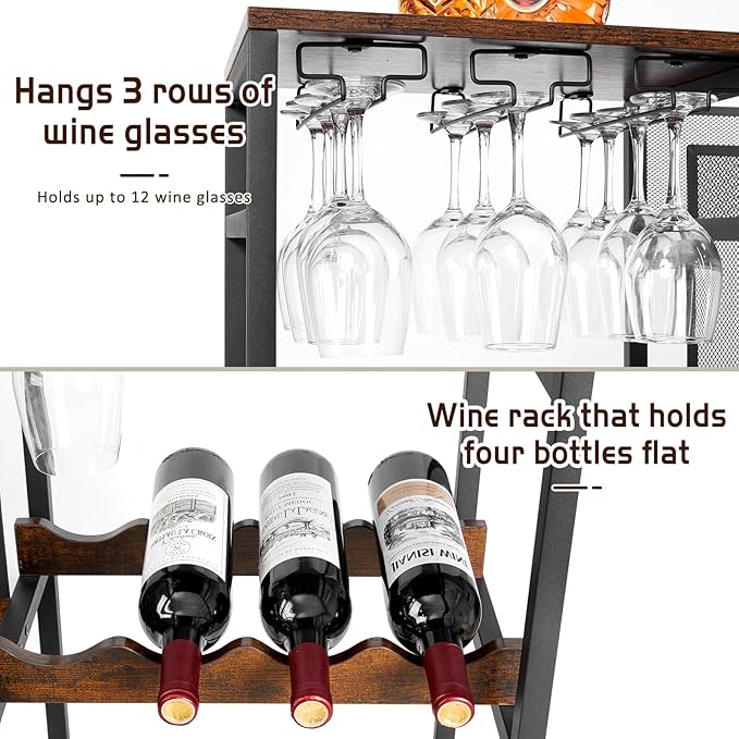 Versatile Liquor Stand for Home Bar, Wine Rack Freestanding Floor, Mini Bar - Image 2