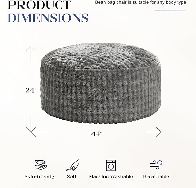 Hobestluk Bean Bag Chairs 4ft Beanbag Chair - Image 2
