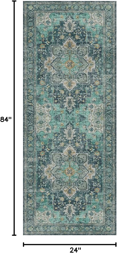 GENIMO 2x7 Runner Rugs for Hallway, Machine Washable Non Slip Vintage Rugs - Image 2