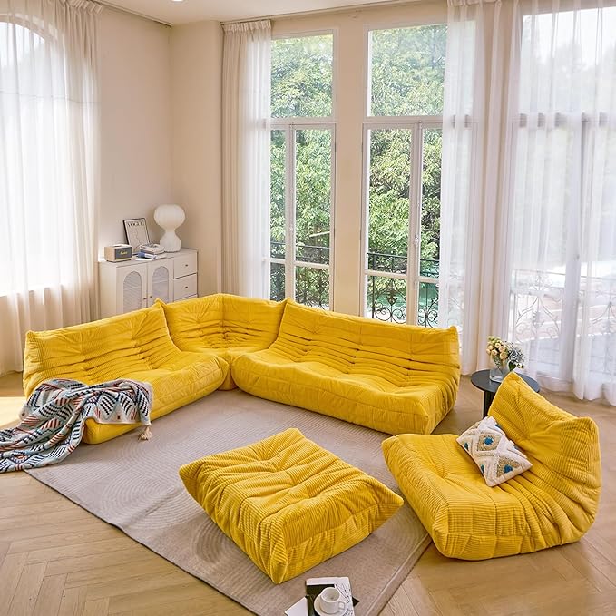 N&V Fireside Three Seater Sofa, Mid Century Armless Twin Size Floor Sofa - Image 9
