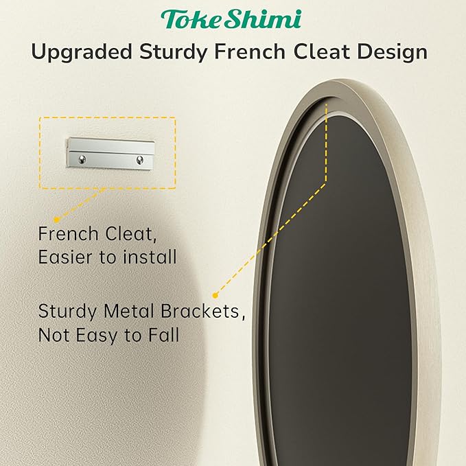 TokeShimi 18 in Round Brushed Nickel Mirror Bathroom, Shatterproof Bathroom - Image 6