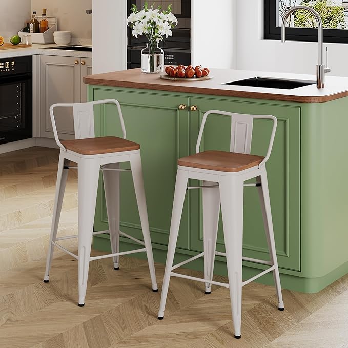 Yongchuang 26 inch Bar Stools Set of 2 Kitchen Counter Height Chairs - Image 3