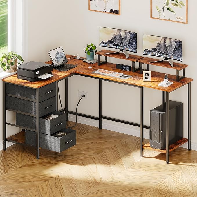 59 inch L Shaped Computer Desk - Image 9