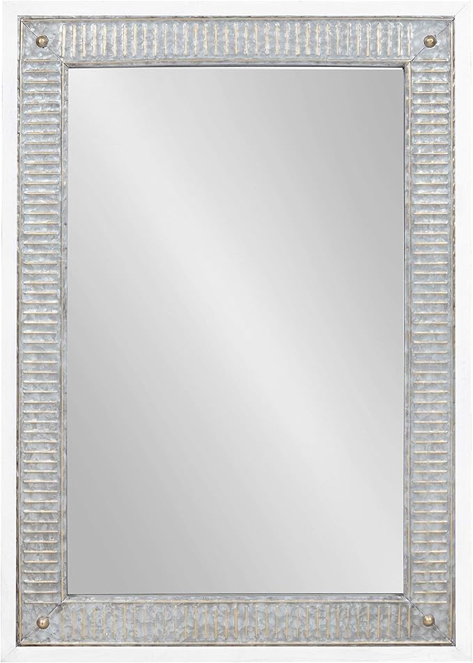 Kate and Laurel Deely Farmhouse Wall Mirror, 27 x 39, Rustic Wall Decor - Image 4