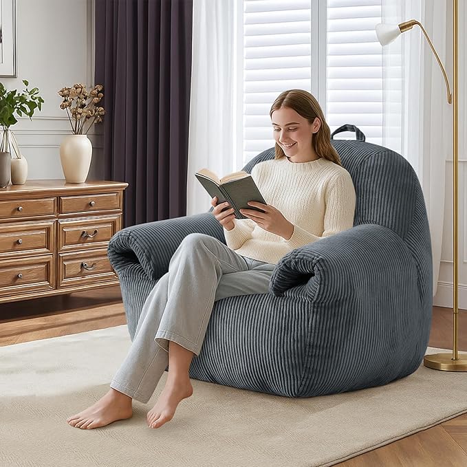 DAICO Bean Bag Chairs for Adults, Giant Bean Bag Chair Comfy Bean Bag Sofa - Image 3