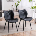 YOUNIKE Dining Chairs Set of 2, Upholstered Faux Leather Kitchen & Dining Room by YOUNIKE