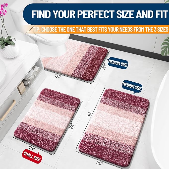 OLANLY Bathroom Rugs Mat 30x20, Extra Soft Absorbent Microfiber Bath Rugs - Image 2