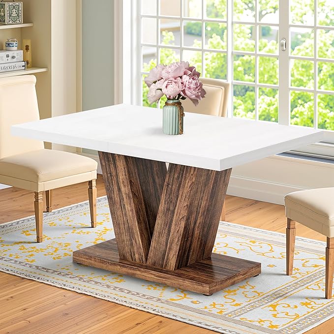 47 Inch Dining Table for 4, Farmhouse Dinner Table Wooden Kitchen Tables by Unknown